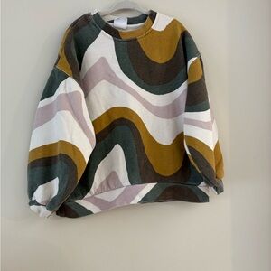 Zara Earthy Tones Wave Pattern abstract Sweater